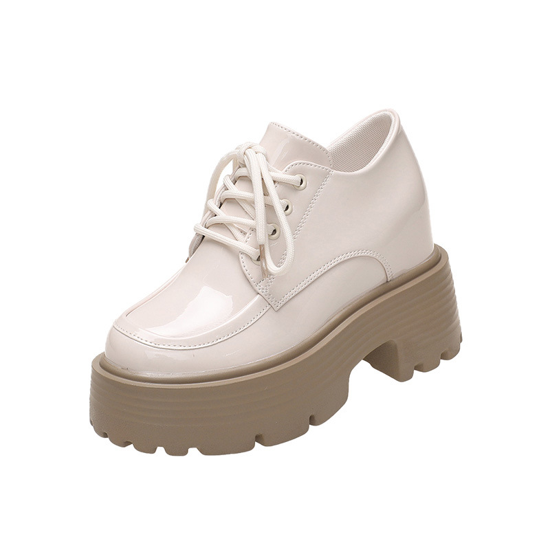Platform Women Hidden Heel Loafers Fashion Designer Inner Height Chunky Round Toe Office Shoes Ladies Pumps tos Mujer