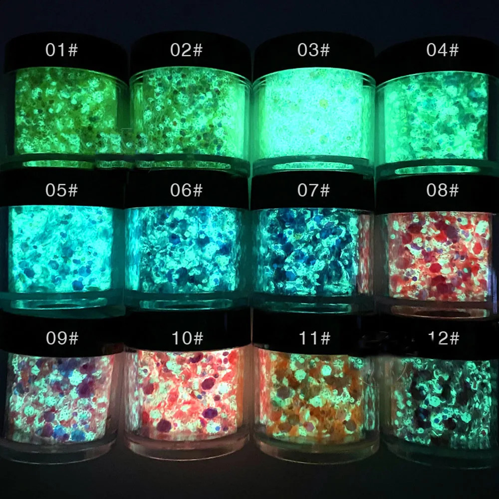 15 colors holographic glitter mixed size hexagonal glitter 10g/bottle processed glitter 240829