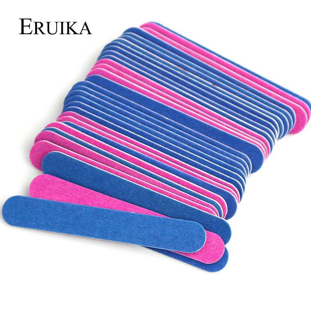 10/50/100 pieces double-sided 180/240 grit nail file nail buffer pink purple disposable nail file handle art tool W240829