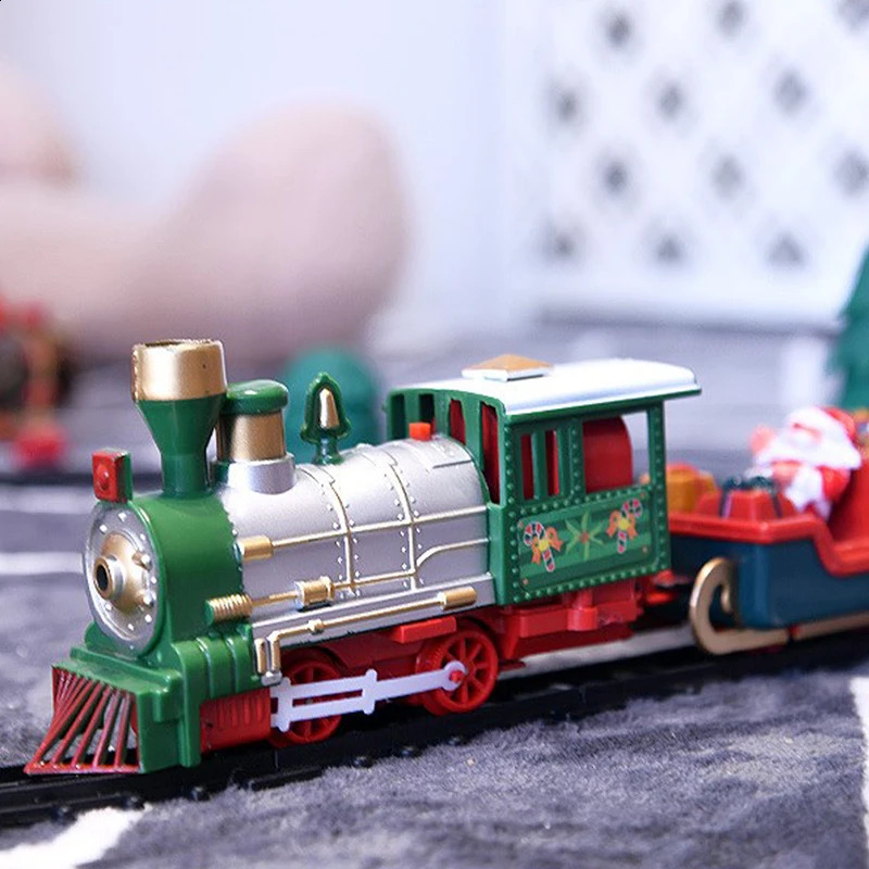 Train Set with Sound and Light, Electric Track Frame Railway Car, Tree Decoration, 2024 Christmas Gifts for Kids