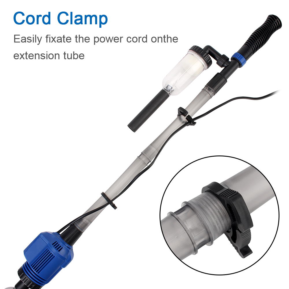 Aquarium Siphon Operated Cleaner Electric Siphon Filter Vacuum Gravel Water Changer Fish Tank Sand Washer US Plug