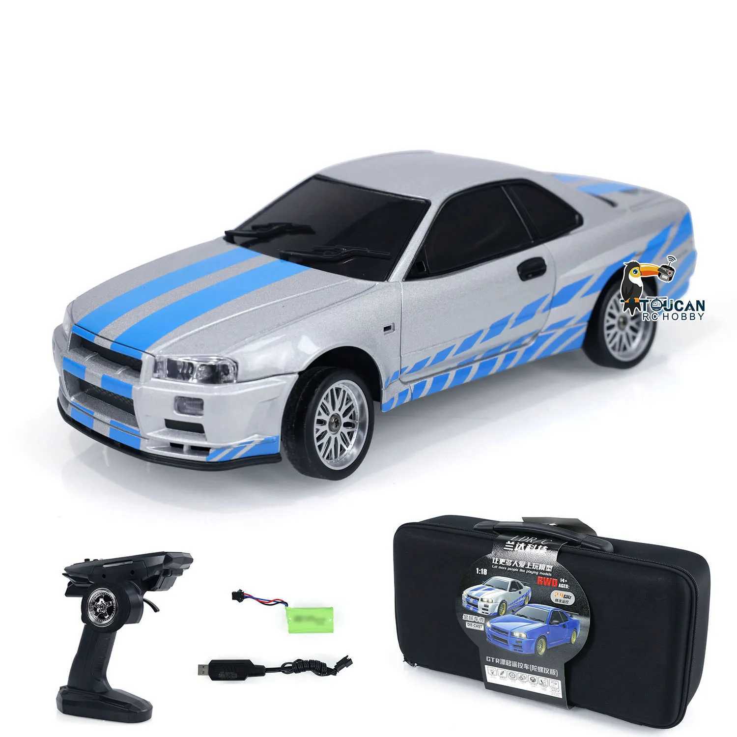 1/18 LDRC 4x2 RC racing RWD remote control drift car gyroscope LD1899 wireless lighting system Tokan boy toy W240829