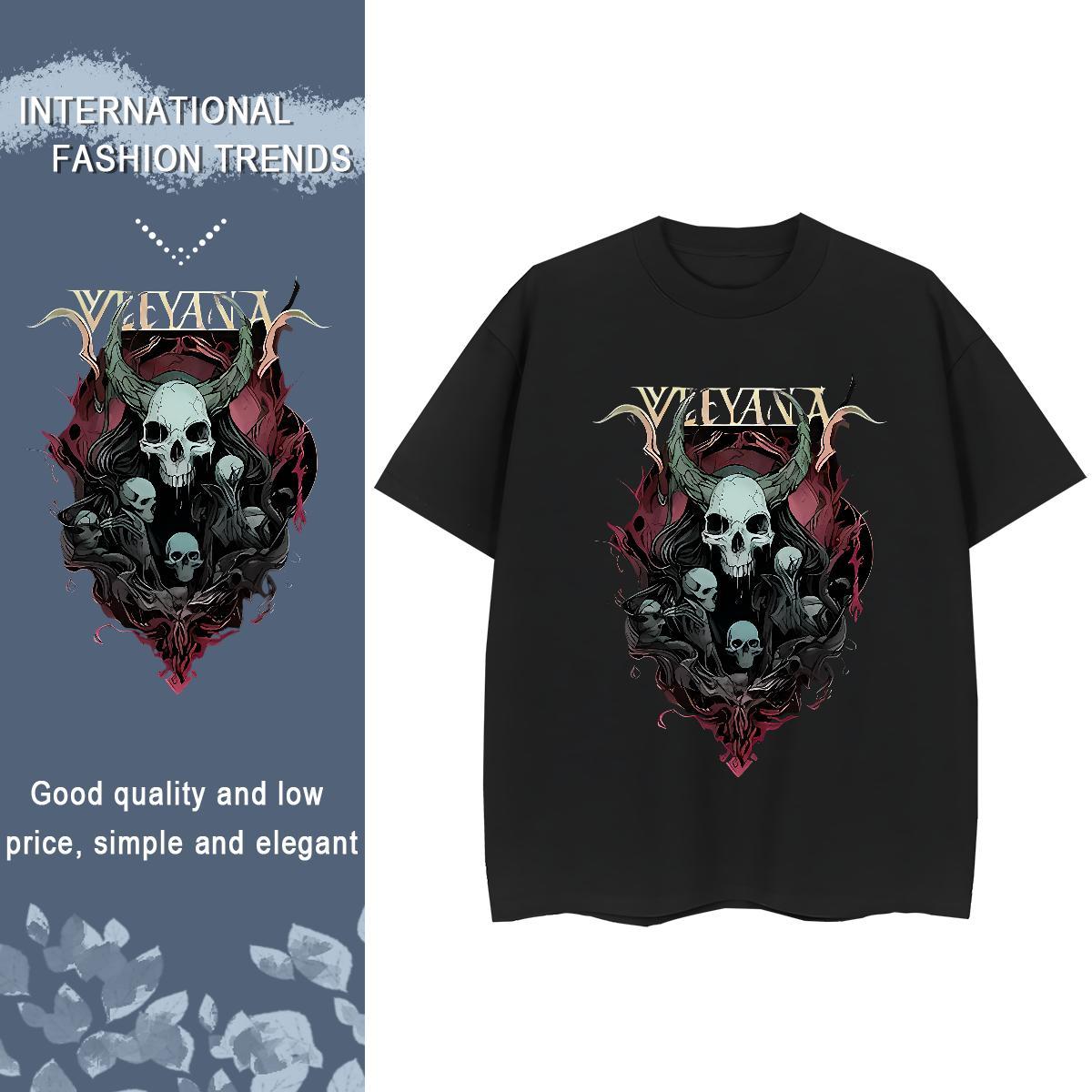 Classic T-Shirts for Women 230g 100% Cotton O Neck Short Sleeves Outdoor skull Women Tshirts Loose Customized Polos