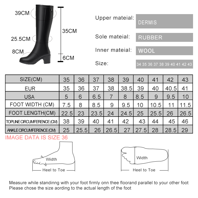 AIYUQI Women Knight Boots Genuine Leather 2024 New Wool Warm Women Winter Boots Round Toe High Heels Fashion Women Long Boots