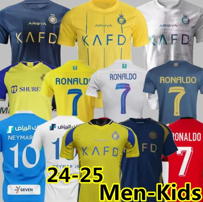 23 24 25 Al Nassr FC Third 3rd Soccer Jerseys Kids Kit NEYMAR JR 2024 2025 Al-Hilal SFC Saudi Football Shirts Set Home Away Al Ittihad Club RONALDO MANE CR7
