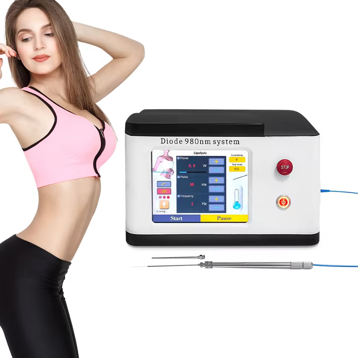 Professional Lipolysis Face & Body Contouring Lipolysis 980 Diode Laser Fiber Optic Coupling Weight Loss Cellulite Treatment Body Slim Machine