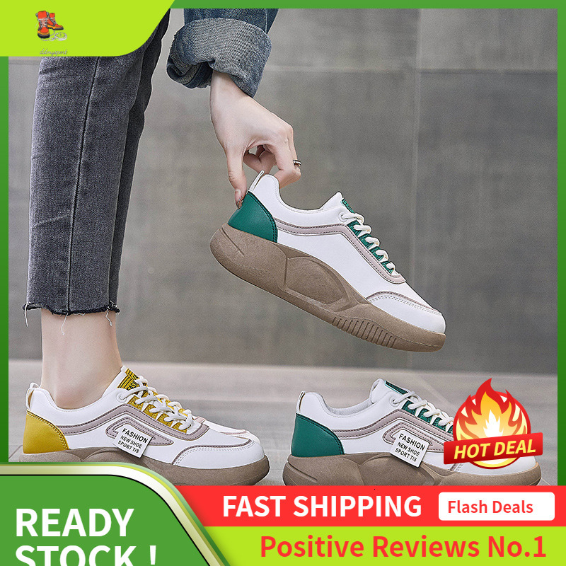 Ddmysports Spring New Korean Edition Little White For Female Ins Trendy Students Street Photography Internet Red Board Thick Soled Casual Shoes OUTDOO