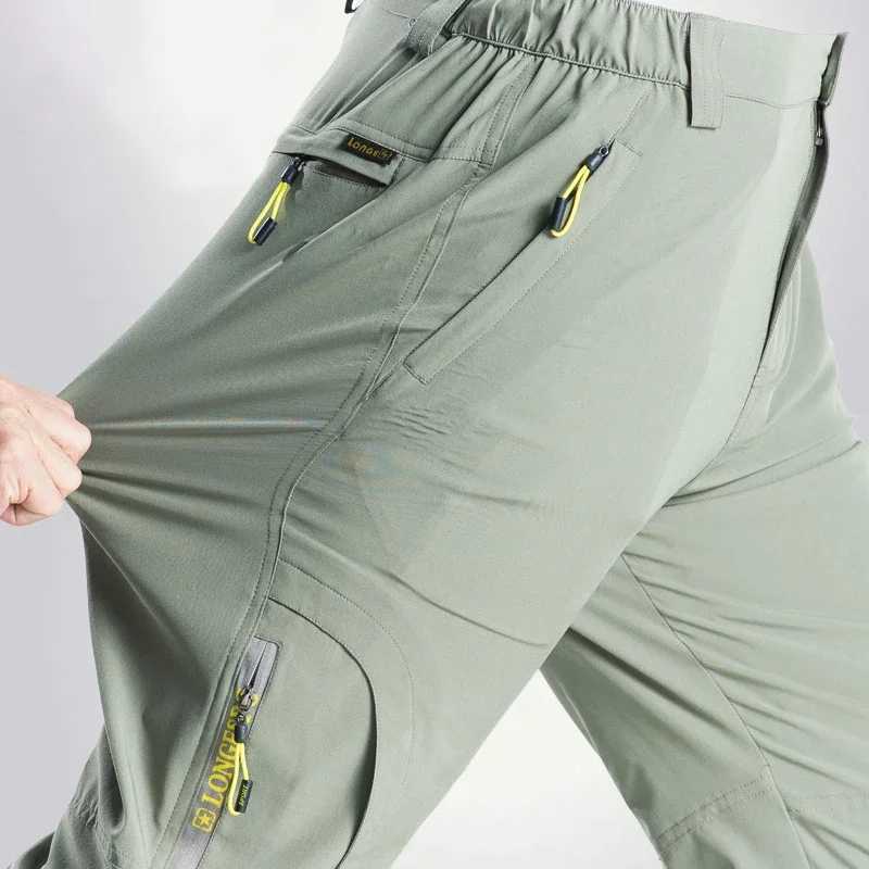 5XL mens outdoor hiking pants with quick drying waterproof multiple pockets lightweight climbing practical fishing and travel cargo pants W240829