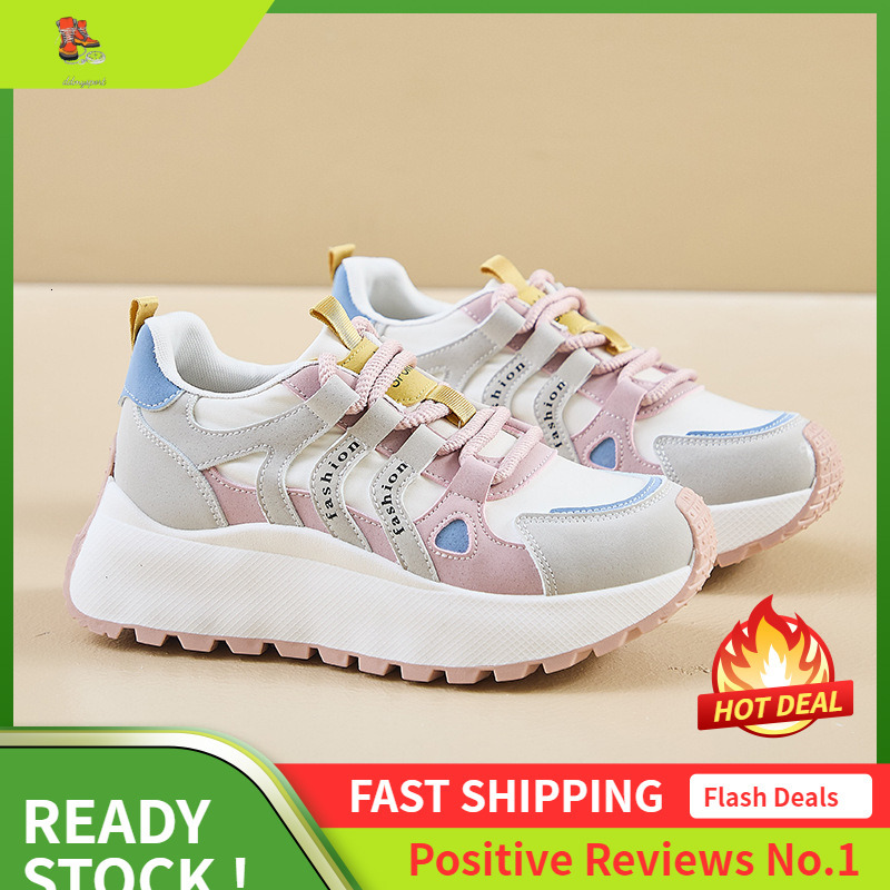 Ddmysports Ins Korean Version New Dad Shoes For Women Autumn Student Running Sports Thick Sole Height Increasing Leisure Street Photo BN OUTDOOR