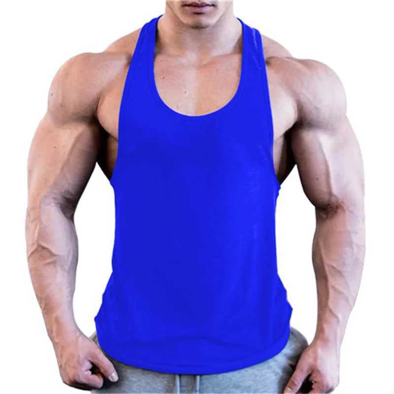 New fitness clothing mens solid color sleeveless gym striped vest top-level fitness vest mens sportswear underwear casual vestW240718