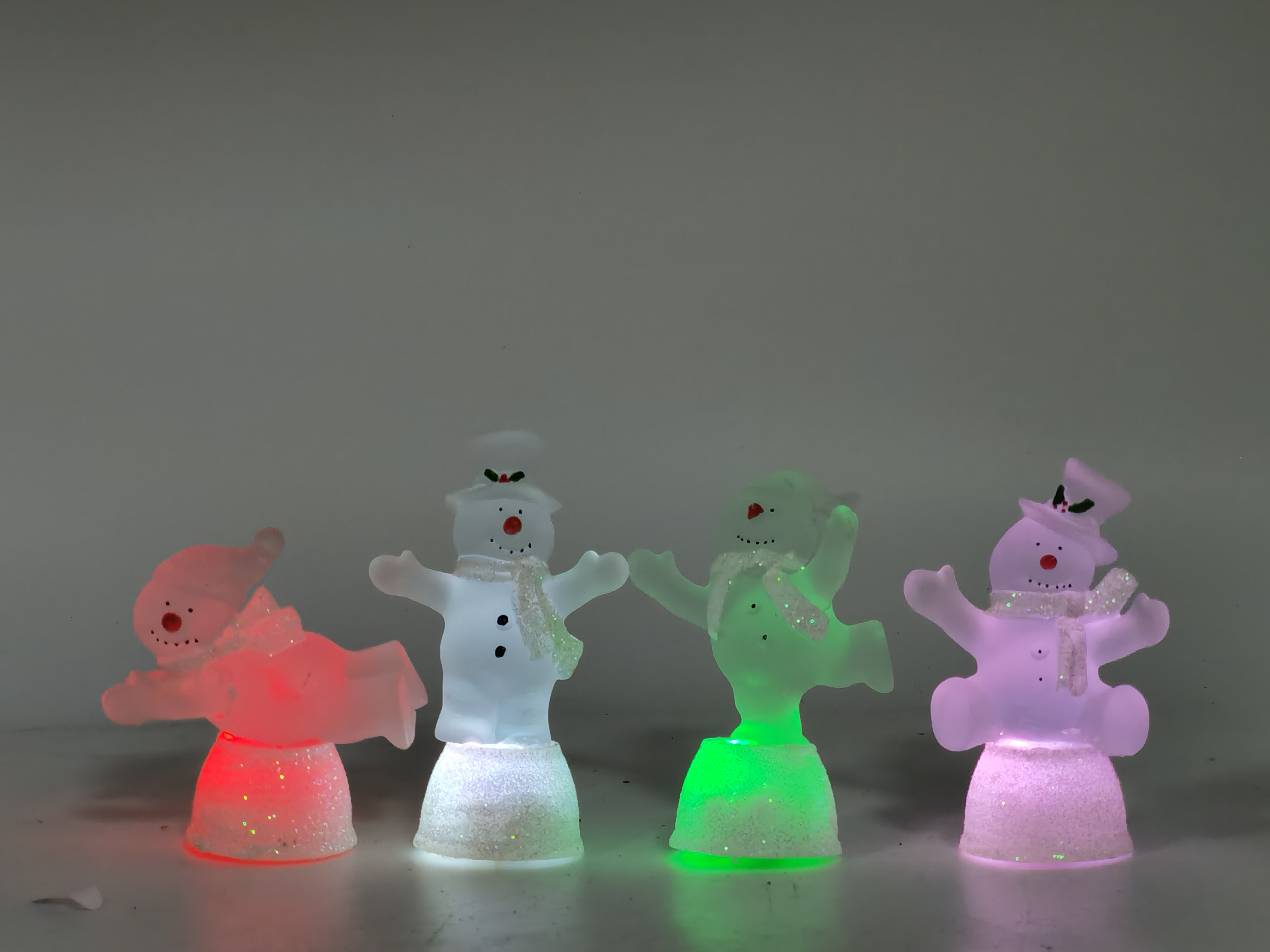 Christmas Snowman standing posture LED night light small decoration 4-piece set