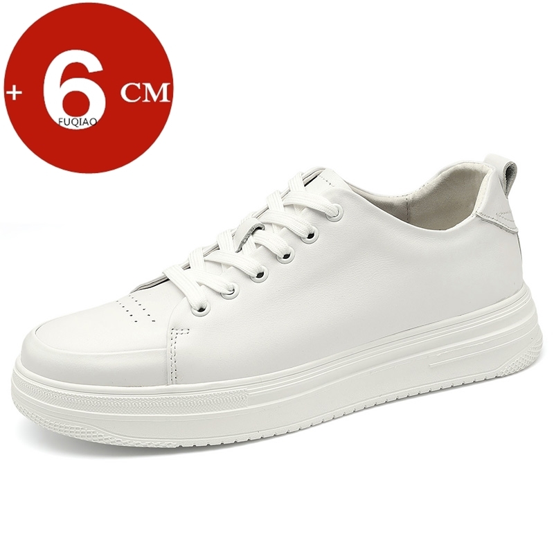 New Man Genuine Leather Elevator Shoes Comfortable Heightening Shoes For Men Insole Falt/6cm Casual Lift Sneakers Taller Shoes