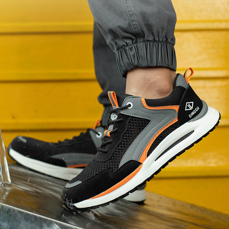 Men Breathable Work Steel Toe Cap security Sneakers Anti-smash Anti-puncture Safety Fashion Indestructible Shoes 28c8