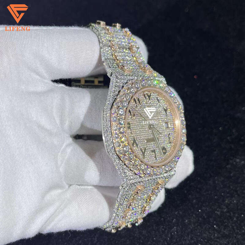 100% pass the diamond tester vvs Moissanite Watch Buss down 42mm Mens nical watches