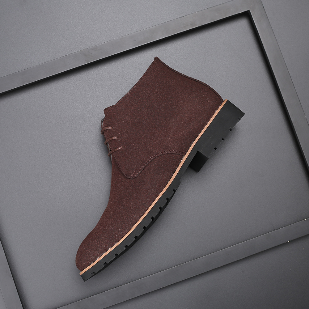 Shoes Man Spring New Fashion Casual Men Ankle Chelsea Boots Male Shoes Cow Suede Leather Slip on Motorcycle Man Bootgy6