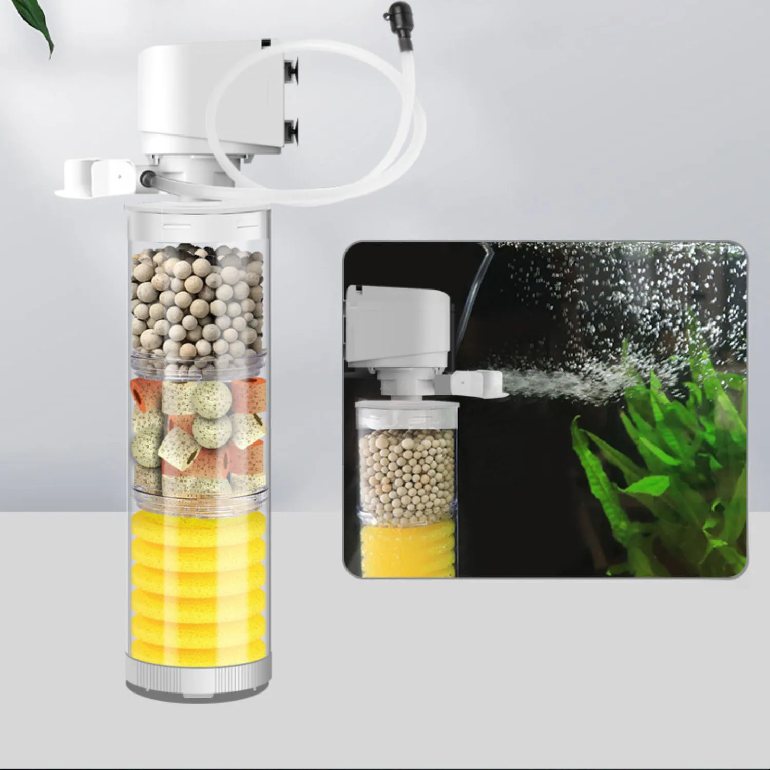 220V 50Hz Silent Filter for Aquarium Turtle Fish Tank Submersible Water Pump Bio Sponge Skimmer Waves Maker Filters Accessories