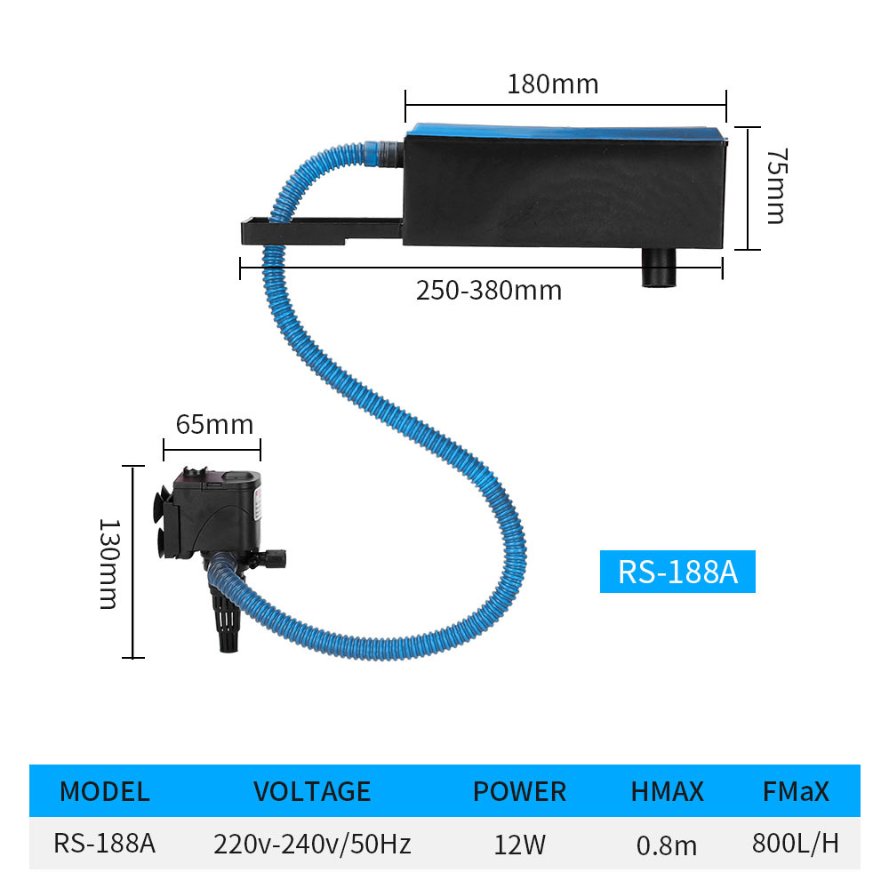 Wholesale RESUN RS-088A/188A/288A/388A aquarium fish tank upper air filter box fish tank water filter