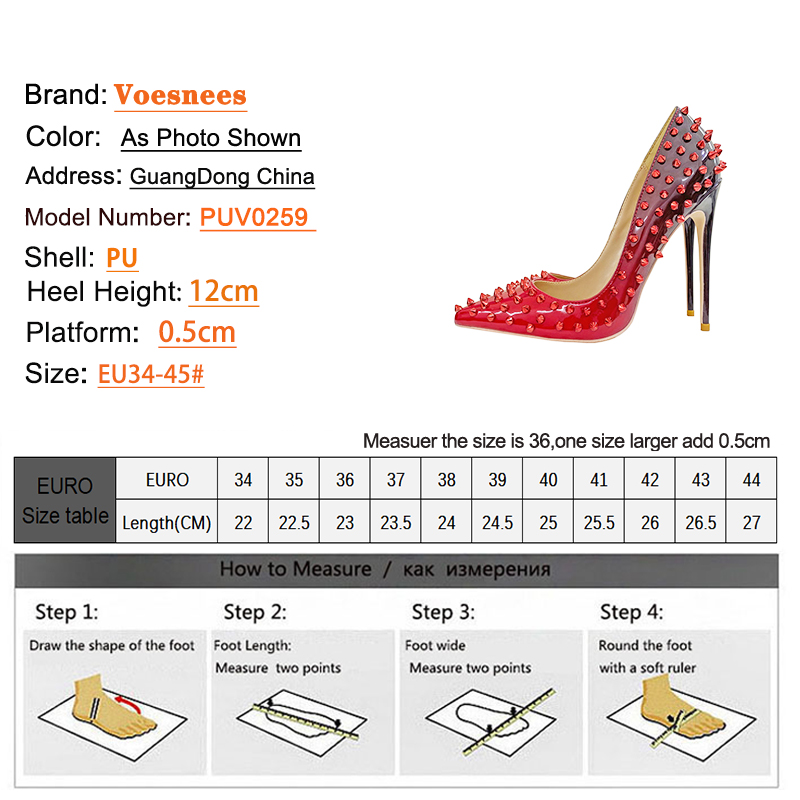 2023 New Sexy Rivet High Heels Gradient Double Color Fashion Women Shoes Europe And America Party Dress Pumps Large Size 44 45