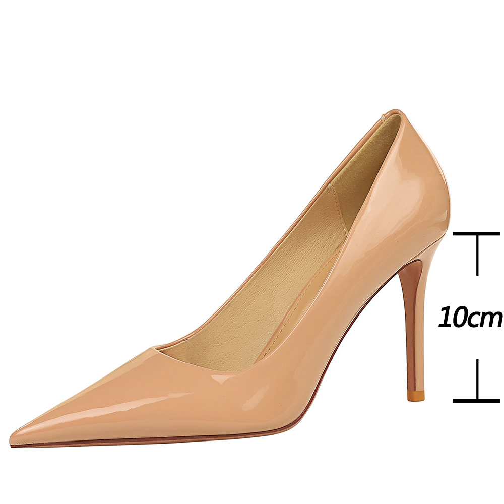 BIGTREE Shoes Patent Leather Woman Pumps Pointed Toe High Heels Sexy Women Office Shoes Stiletto Heels Fashion Women Basic Pump