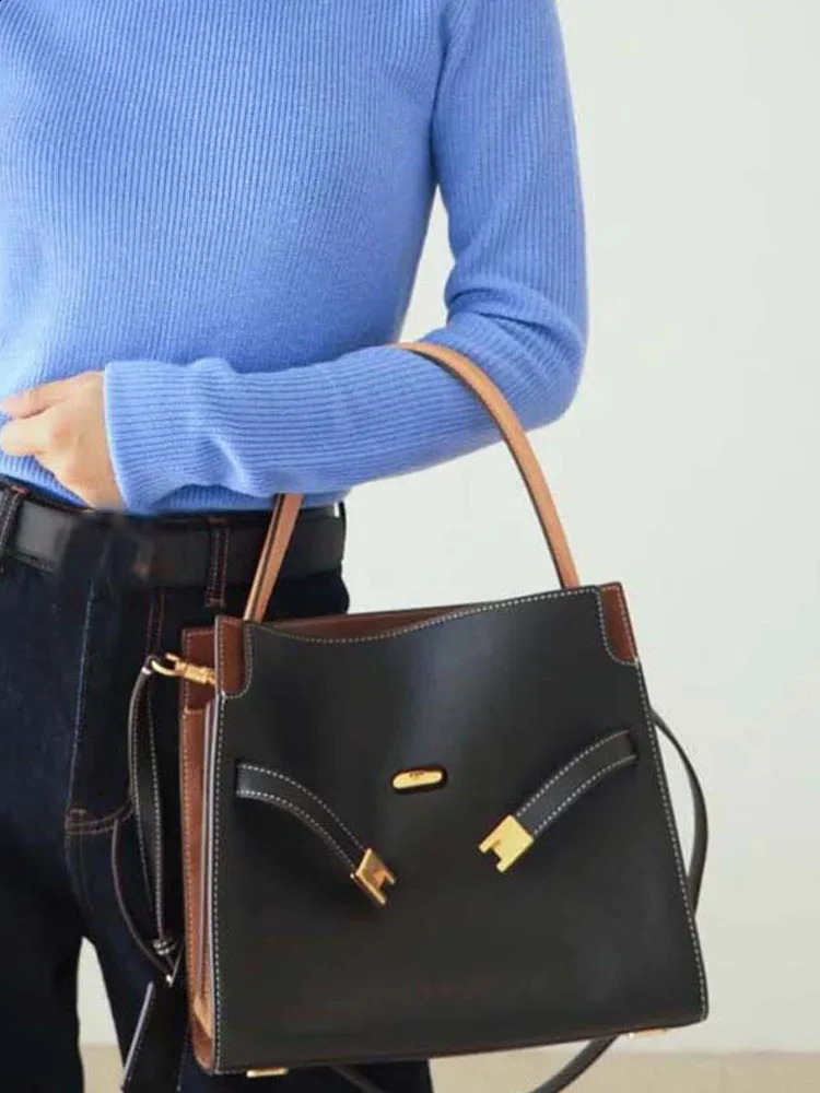 Fashion er genuine leather handbag office shoulder armpit womens square single cross bag 240830 4
