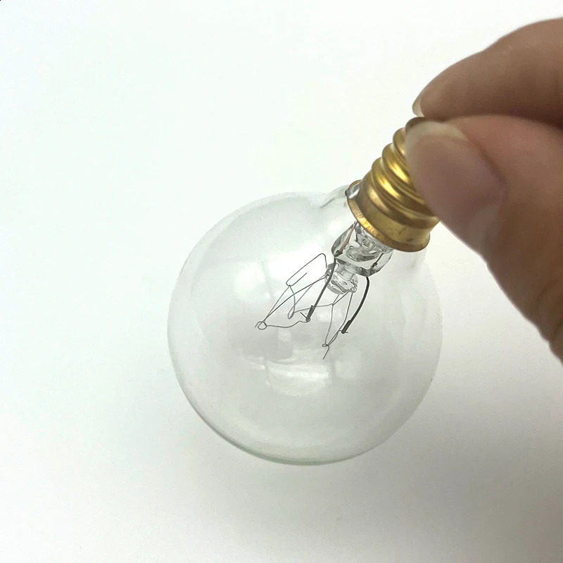 25Pcs string light bulb replacement 220V tungsten bulb E12 base socket bracket glass bulb for home garden decoration wedding 240829