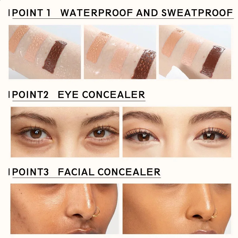 15 color concealer waterproof full coverage durable liquid basic makeup mask black circle 240829