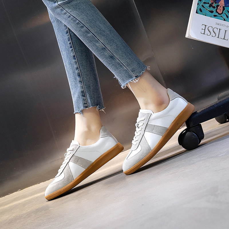 Classic Women's Genuine Leather hot Sneakers - Comfortable Ladies Flat Shoes for Spring Casual Wear