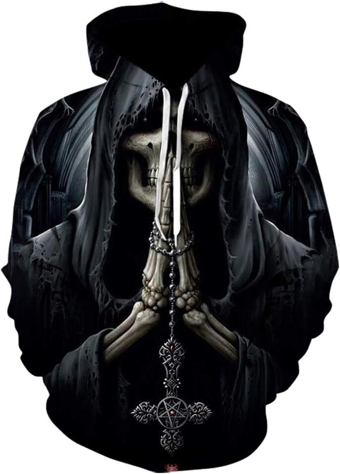 Halloween Hoodie for Mens Unisex 3D Digital Printed Hoodie Novelty Skull Sweatshirt Pullover Hoodies Graphic fashion