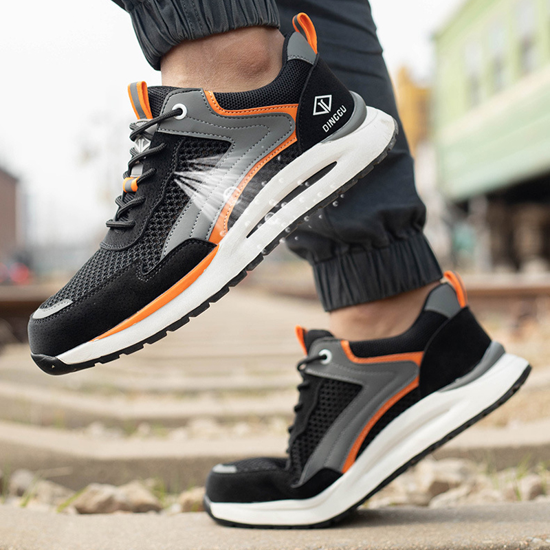 Men Breathable Work Steel Toe Cap security Sneakers Anti-smash Anti-puncture Safety Fashion Indestructible Shoes 28c8