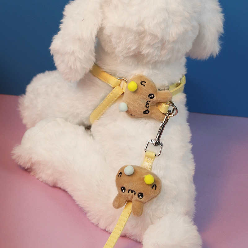 Cartoon Pet Harness Leash Set Cute Rabbit Adjustable Anti-breakaway Lead Leash for Small Medium Dog Cats Walking Safety Supplies