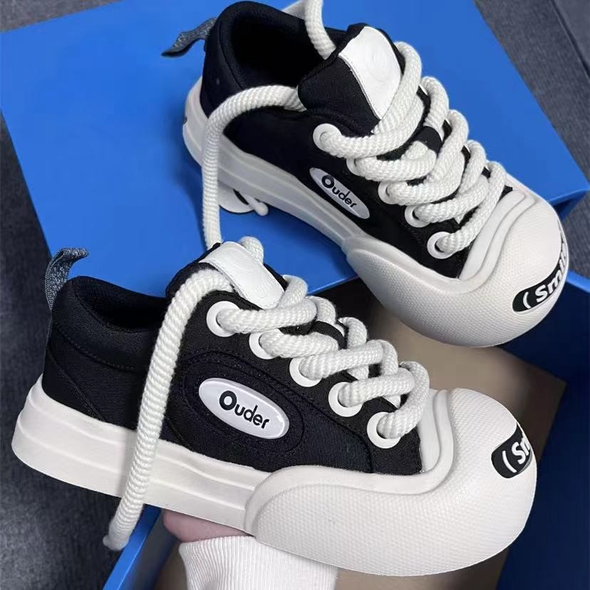 Smile Design Fringe Sneakers Casual Lace-up Couple Shoes Cozy Canvas Zapatillas Mujer Fashion Star Style Flats Zapatos Hombre
