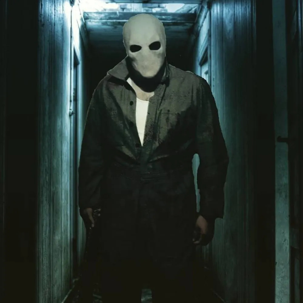 Slenderman Mask Cospaly Creepy Horror Faceless Man Alien Skull Latex Helmet Halloween Carnival Party Costume Props 240829