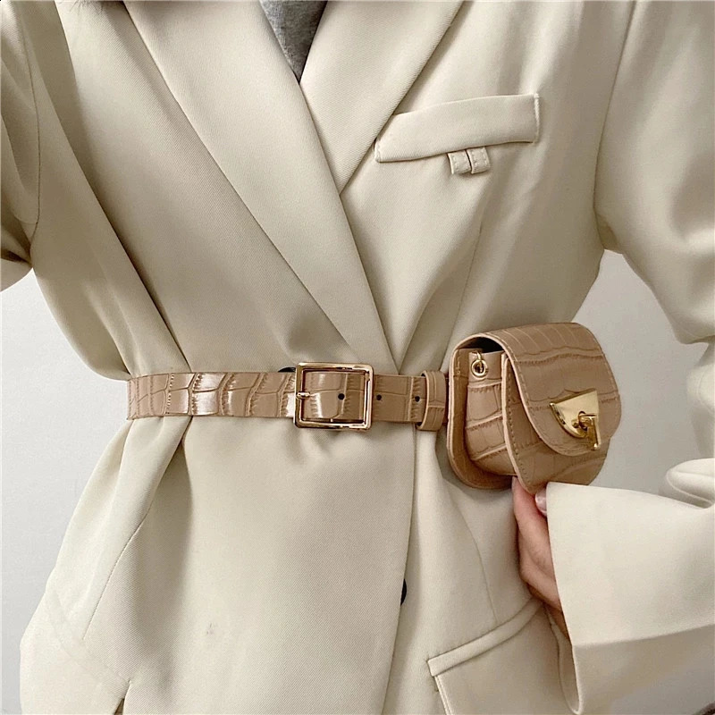 Fashion Saddle Waist Bags Female Chain Fanny Pack For Womens Pu Small Woman Purses 240830Z