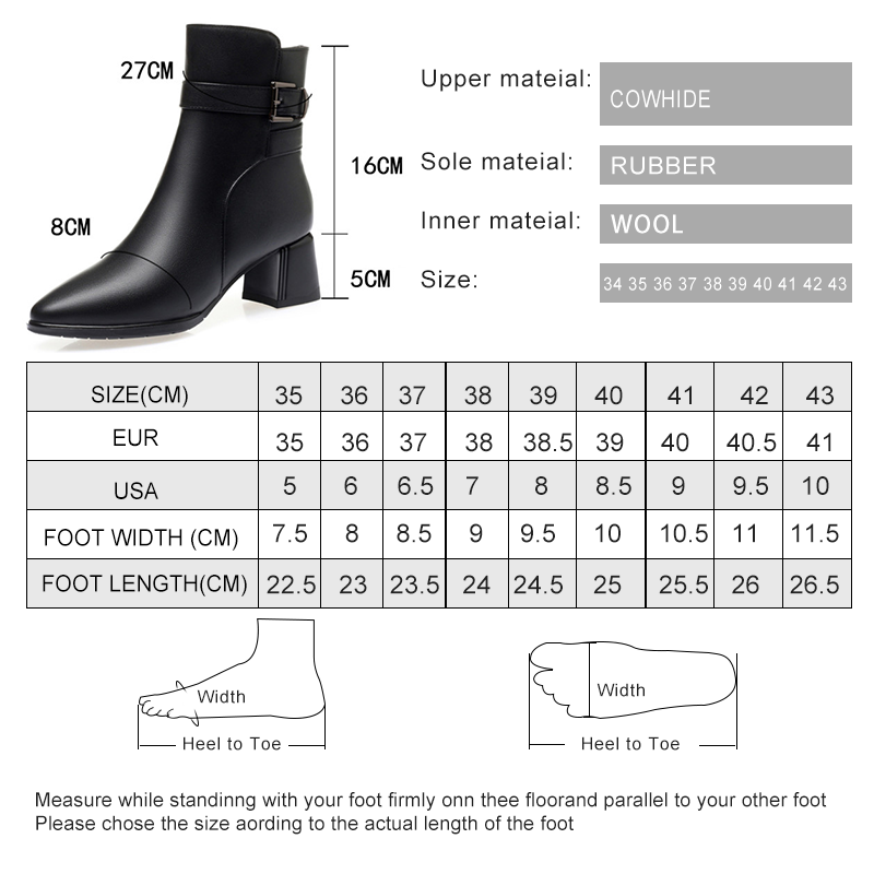AIYUQI Women's Fashion Boots Mid-heel 2024 New Round Head Genuine Leather Ankle Boots Women Thick Wool Warm Dress Boots Women