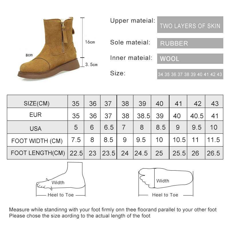AIYUQI Women Winter Boots Genuine Leather 2024 New Wool Warm Women Snow Boots Flat Non Slip Booties Women
