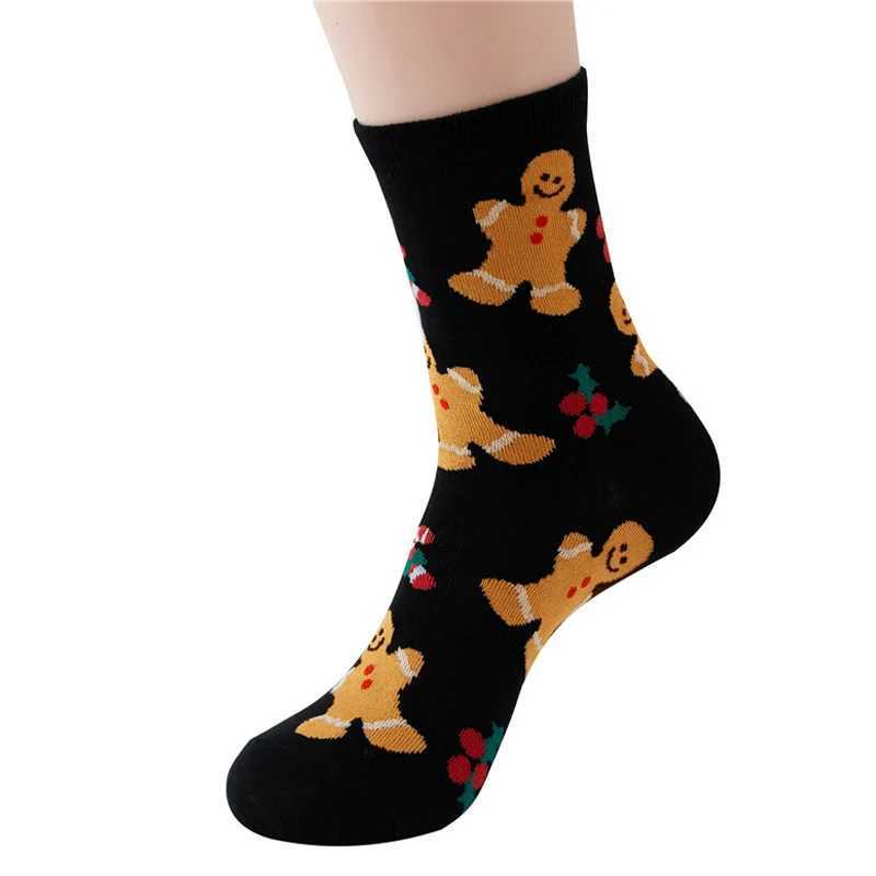 Men's Socks 4 pairs of Christmas socks for men and women cute cartoon ins trendy long socks Y240830VB5W