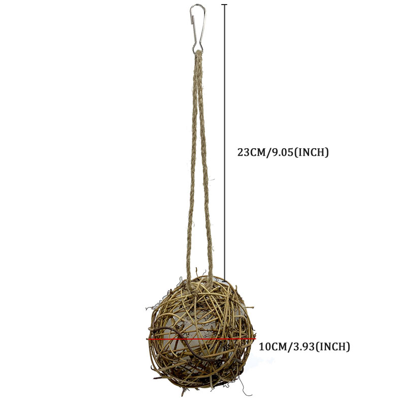 Bird Toys Hummingbird Nesting Parrot Chew Toy Rattan Balls Wire Drawing Cotton Inner Core Hanging Bird Cage Accessories