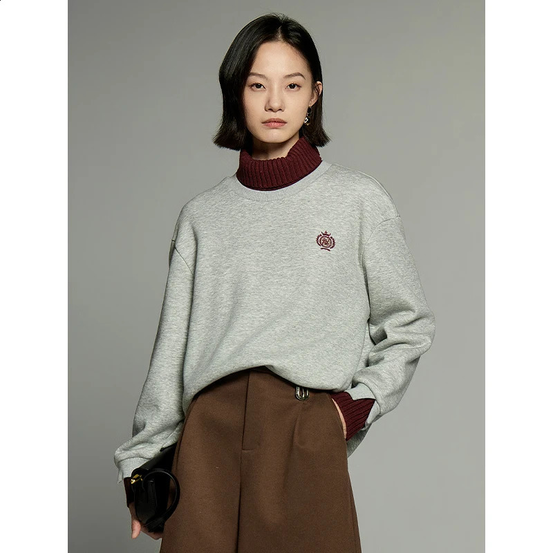 Toyouth Womens Plush Thick Sweater Winter Long Sleeve Comparison Stitching Wool High Neck Loose Hoodie Casual Top 240827
