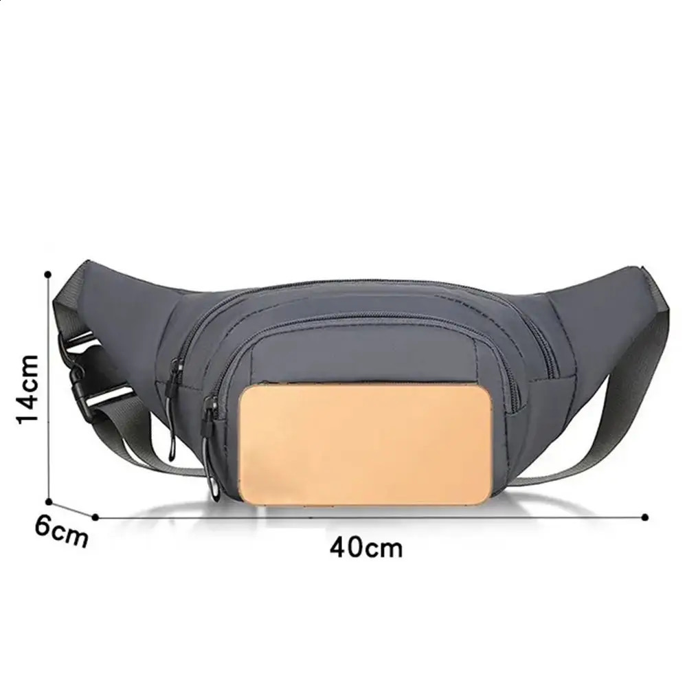 Fashion Largecapacity Men Waist Bag Casual Nylon Antitheft Chest Outdoor Travel Waterproof Sports Mobile Phone 240830