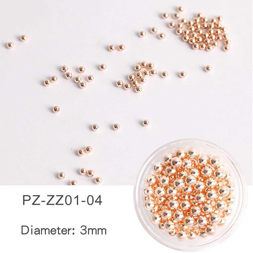 1 can of 1/1.5/2/3mm nail art metal beads rose gold/silver/black/white stainless steel balls small micro caviar decorative nail beads W240829