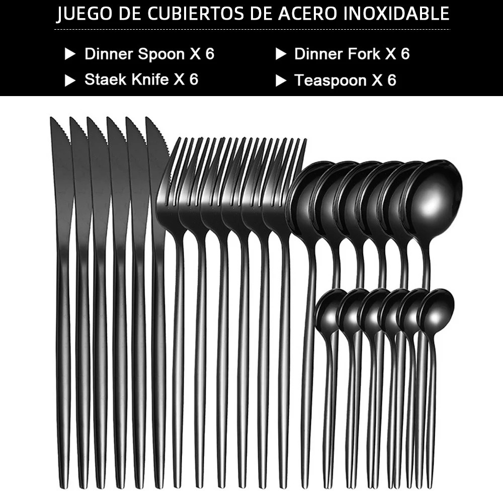 Dinnerware Silverware Set 4-24pcs Kitchen Flatware Tableware Cutlery Set for Home Restaurant Steak Knife Fork Spoon Tea Spoon 240830