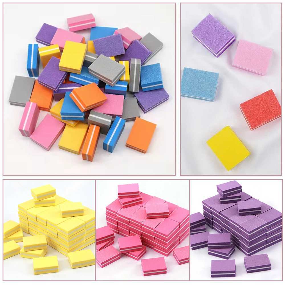 Limegirl 10/25/50 double-sided mini nail file block color sponge nail polish buffer strip hand tool W240829