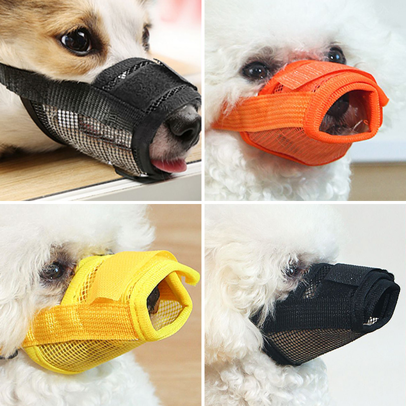 Dog Nylon Muzzle Adjustable Mesh Breathable Mouth Muzzles for Dogs Anti Biting Chewing Pet Mouth Mask Pet Training Accessories