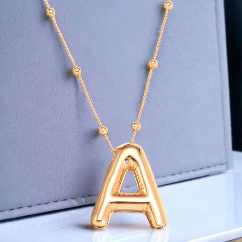 2024 INS hot selling balloon smooth letter necklace chubby pendant European and American fashion simple collarbone chain designer Necklace for women h