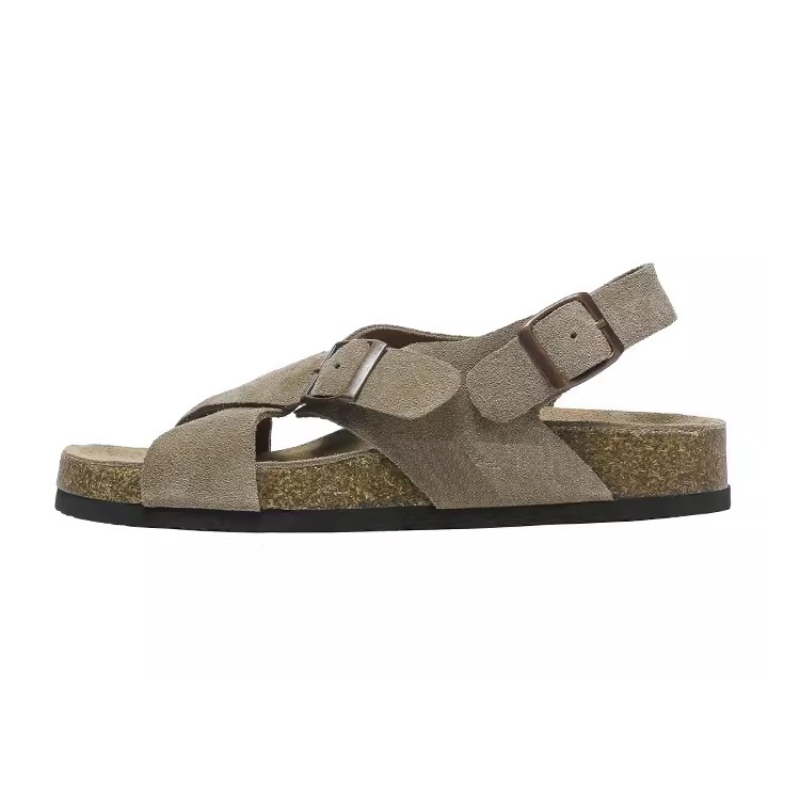 Fashion Women's Suede Mules Slippers Women Clogs Cork Insole Sandals with Arch Support Outdoor Beach Slides Summer Women Shoes