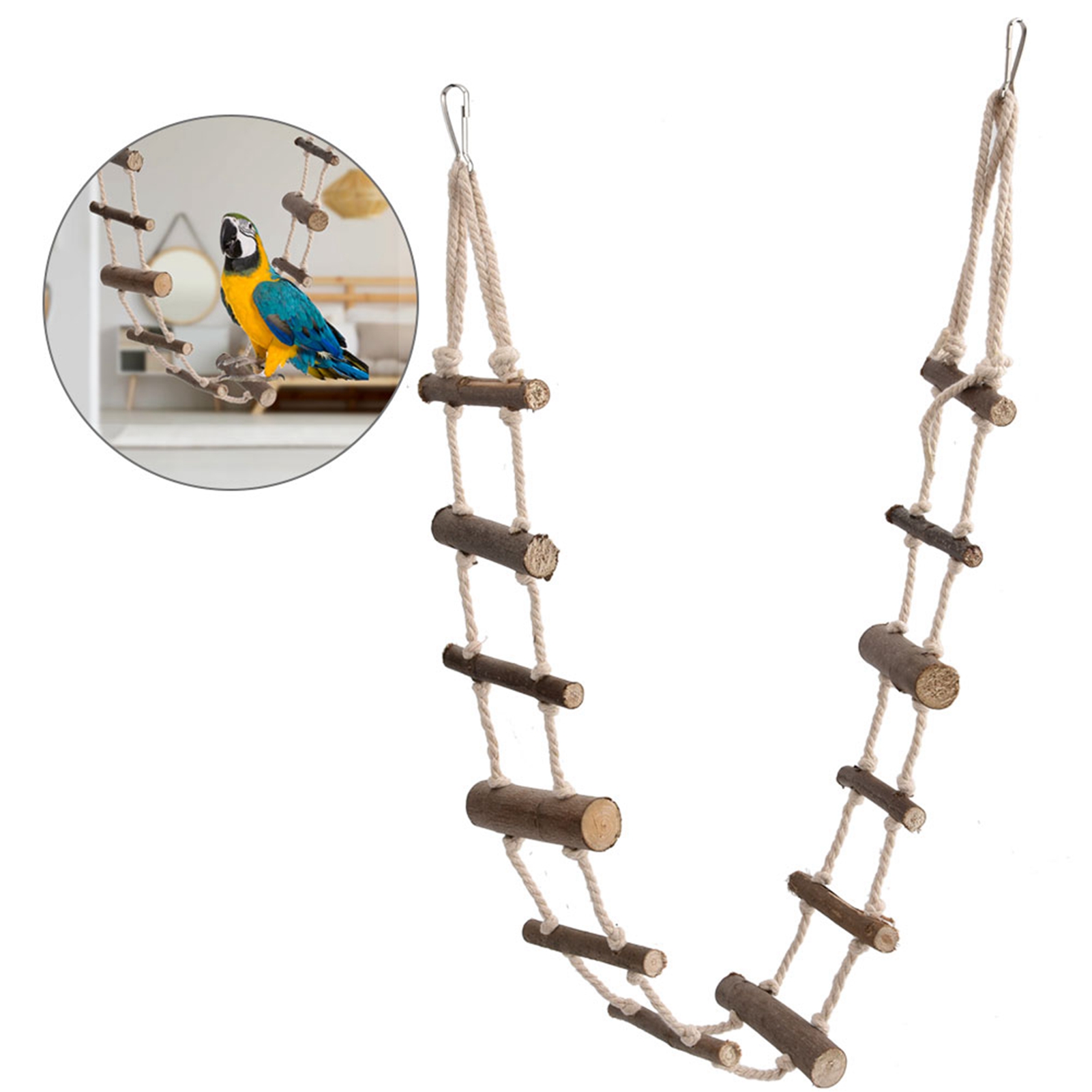 Climbing Rope Ladder for Hamster, Soft, Long, Parrot, Squirrel, Suspension Bridge for Birds, Toy