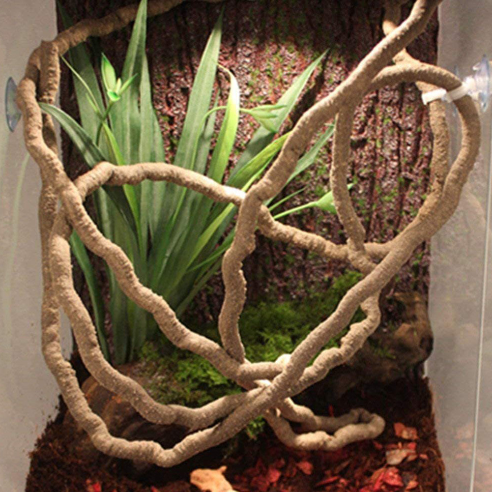 100cm Terrarium Reptile Jungle Vines Artificial Flexible Bendable Jungle Climber Reptile Chameleon Lizard Pet Terrarium Decor