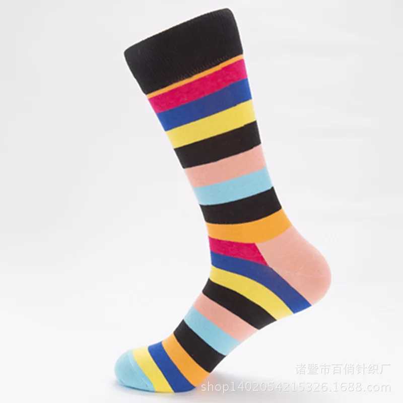 Men's Socks 5 pairs of socks autumn and winter new mens long tube cotton socks ball series casual jacquard socks factory wholesale Y240830ZACJ