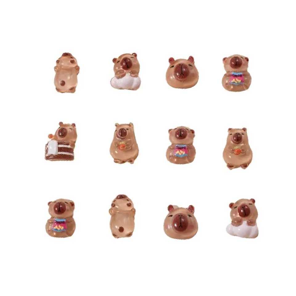 10/20 nail art accessories cute cartoon mini puffs DIY nail resin charm flat back jewelry used for ergonomic decoration W240829