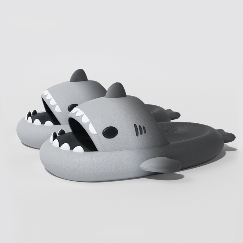 Cute Gradient Shark Slippers Women Men Outside Sandals Indoor Slides Couples Summer Shoes Parents Kids Soft EVA Beach Flip ps